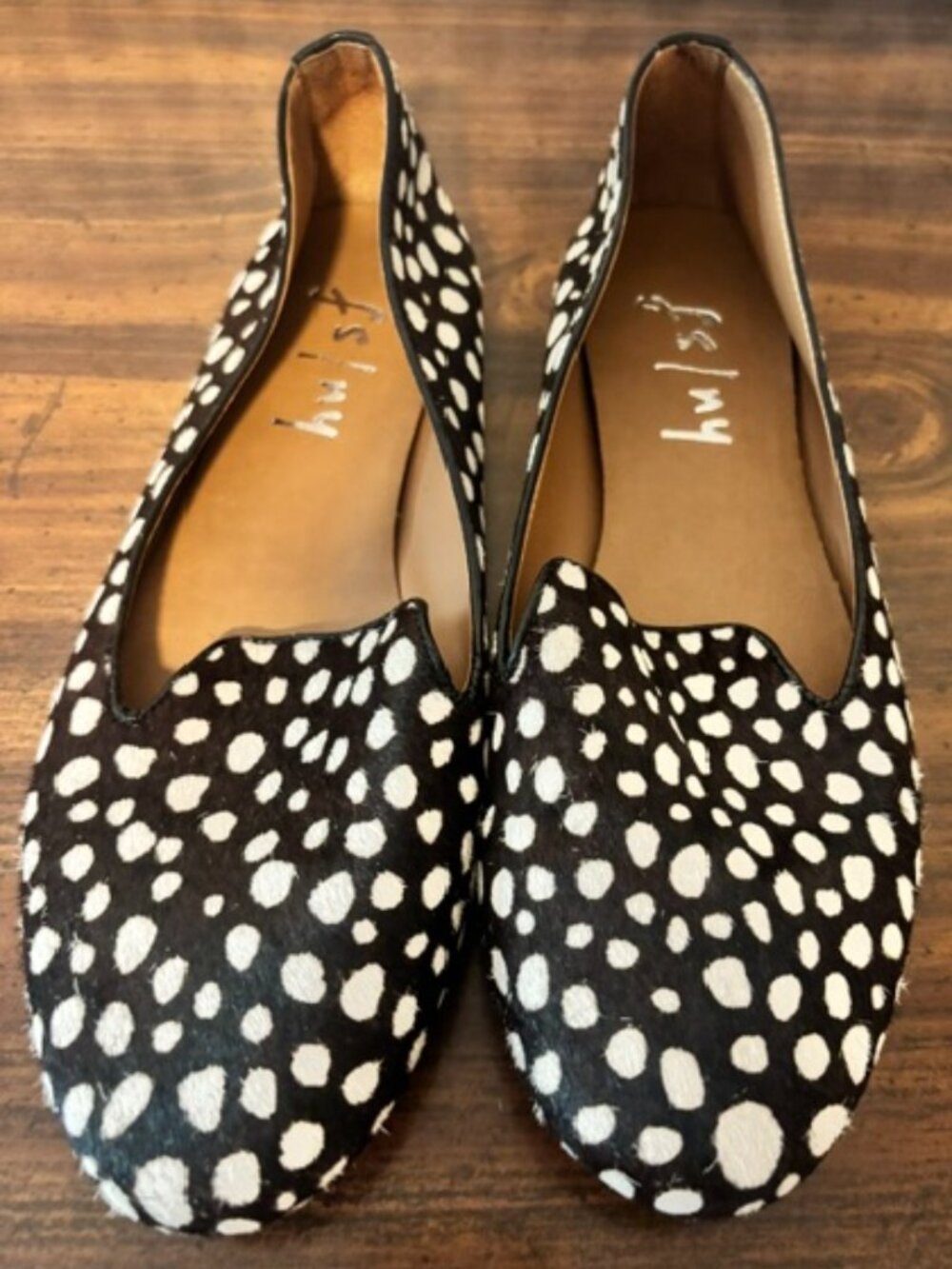 French Sole NY Women's Black and White Calfskin Loafers- Size 8.5